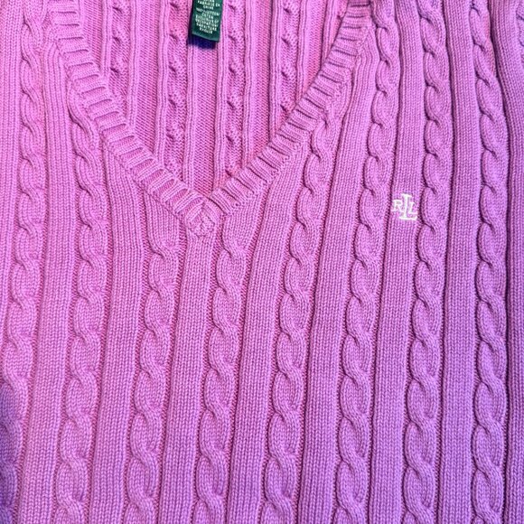RALPH LAUREN WOMENS LARGE CABLE KNIT SWEATER - Picture 8 of 8